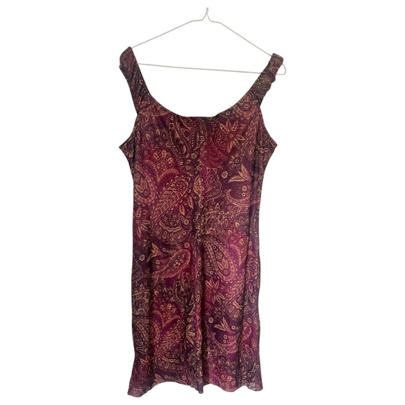 Y2K Paisley Boho Print Purple Dress Large - Picture 3 of 5